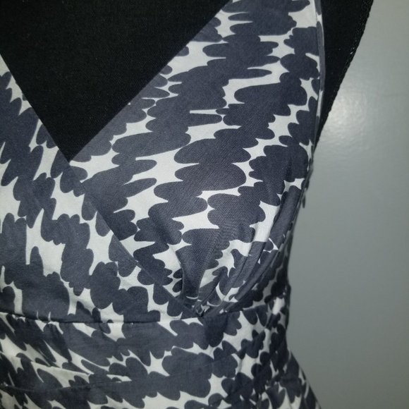 Silk & Cotton Gray/White Patterned Dress - 2P - Picture 2 of 5
